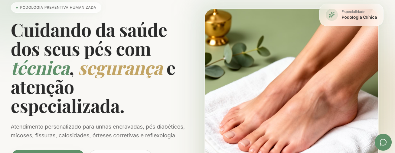 Projeto Sabrina Galvão Podologia — Saúde / Podologia