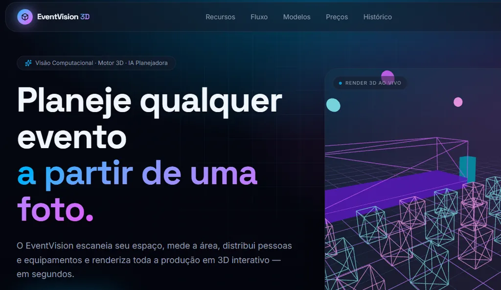 Projeto EventVision 3D — Eventos / IA / 3D