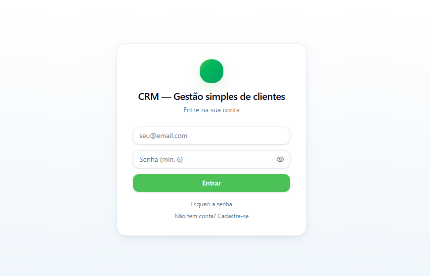 Projeto CRM - Gestão simples de clientes